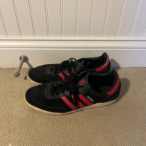 Adidas size 11 men’s samba in rare black and red.